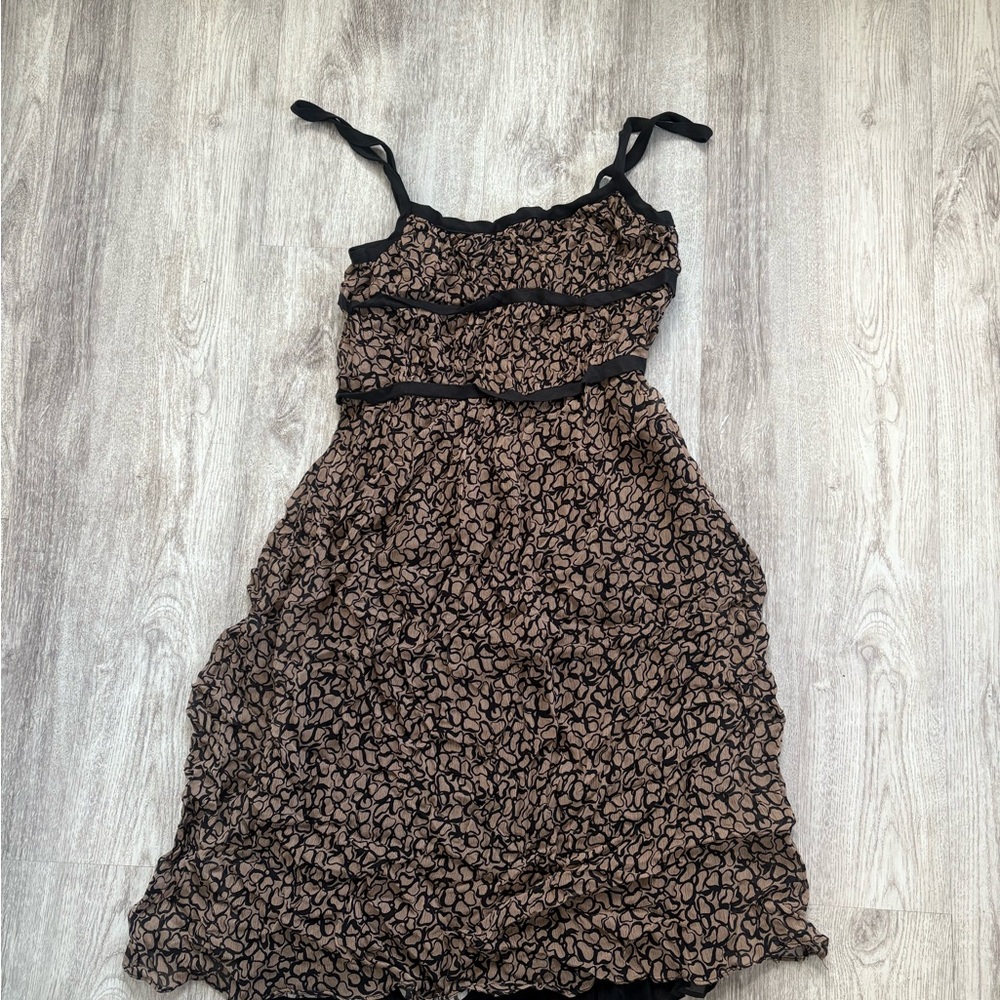 Anemos Black and Brown Women's Midi Dress
